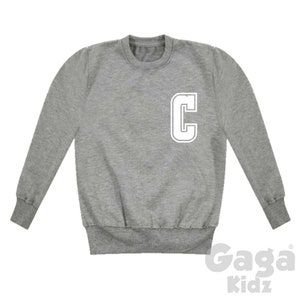 Custom Letter Kids Pocket Print Sudadera, Suéter Inicial Personalizado