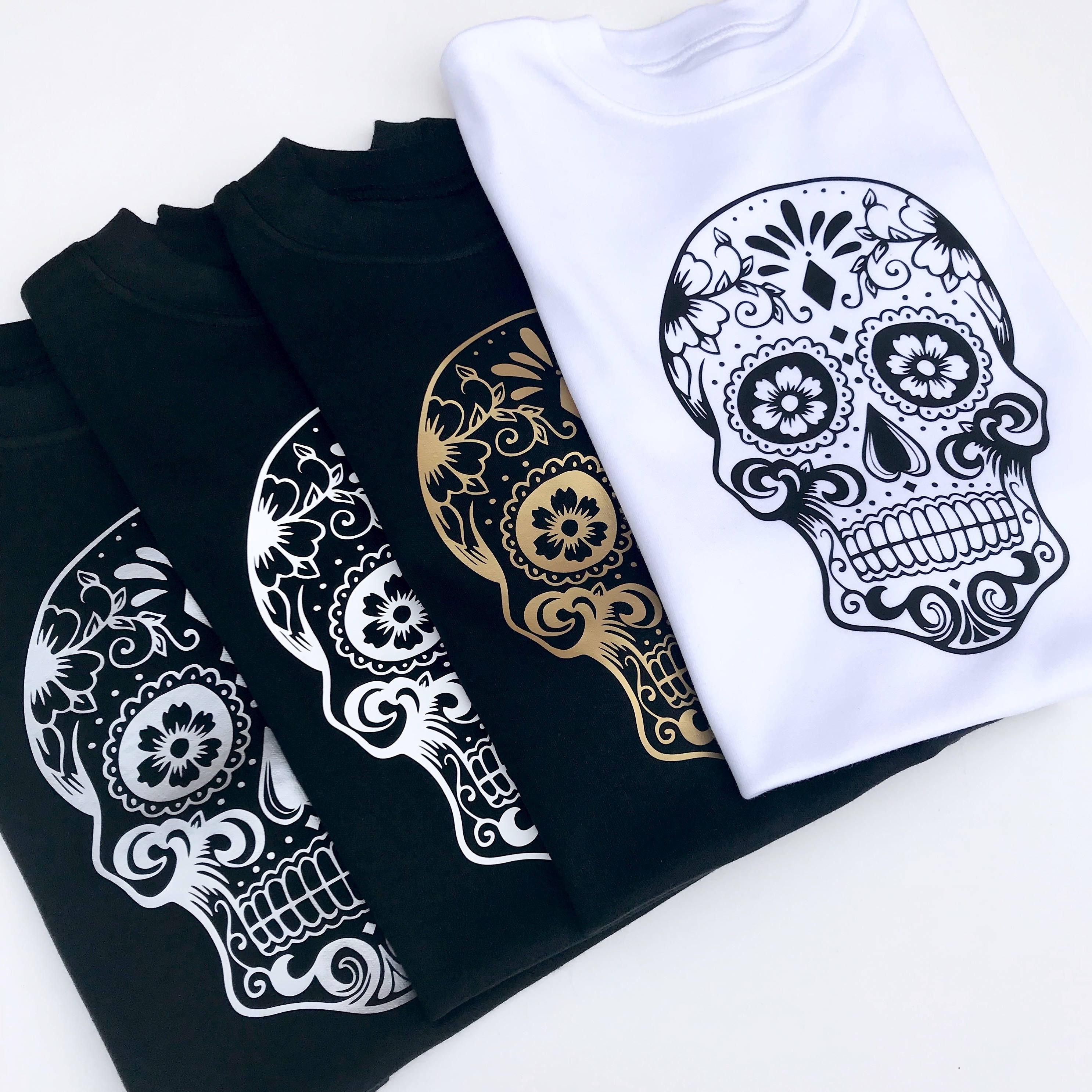 Maglietta teschio camicia per bambini bambini giorno dei morti camicia di Halloween vestiti per bambini teschio di zucchero regalo spettrale camicia teschio teschio e ossa incrociate Etsy Italia