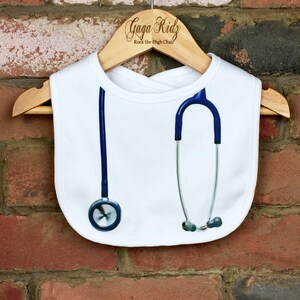 Stethoscope Baby Bibs, New Baby Shower Gift for a Doctor or Nurse, Funny Medical Themed Clothes for Infant image 7