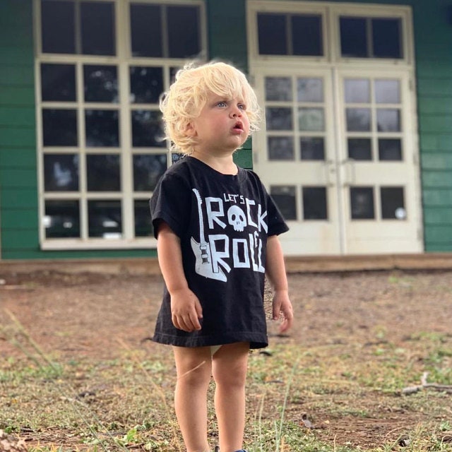 Kids Rock Tshirt, Cool Baby Shirts, Lets Rock N Roll Music