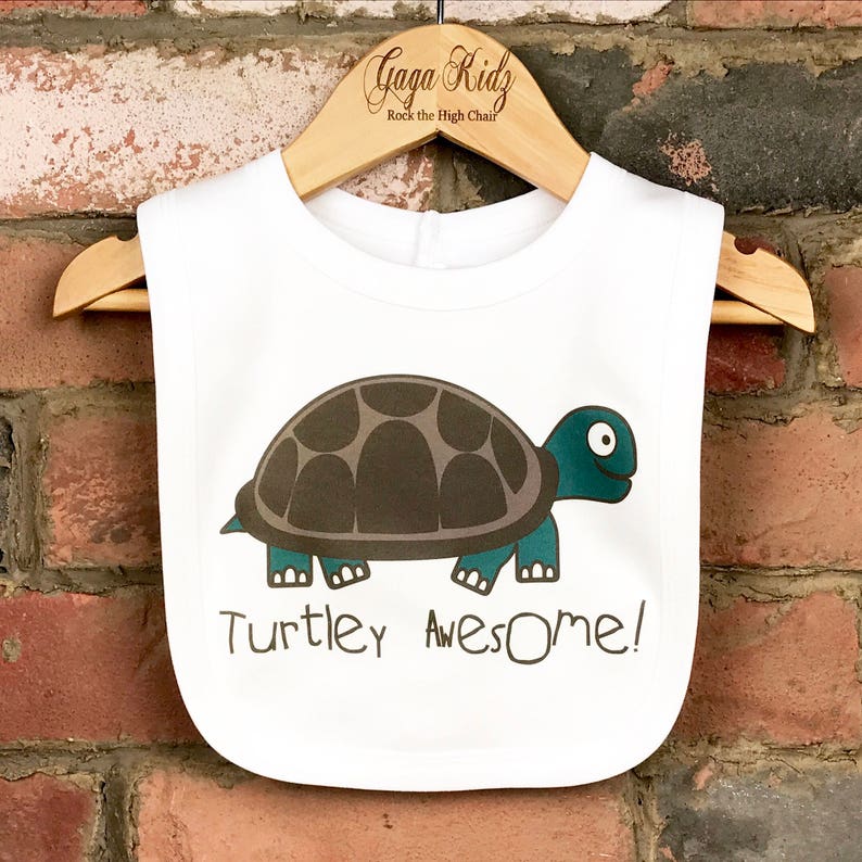 Funny Baby Bib Turtley Awesome Baby Bib Turtle Baby Bib Unique Baby Gift Baby Shower Funny Baby Bibs Unisex Bib Turtley Awesome Bib