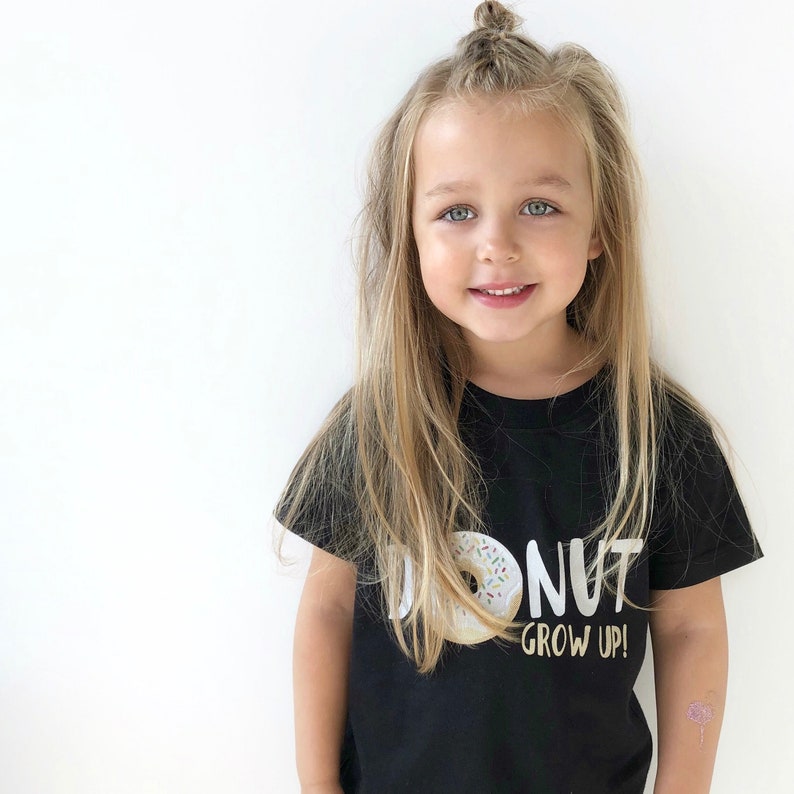 Donut Grow Up Kids Baby Shirt, Donut Party, Doughnut Shirt, White Donut, Food Shirt, Toddler Shirt Kids Clothes Baby Clothes Toddler Clothes image 6