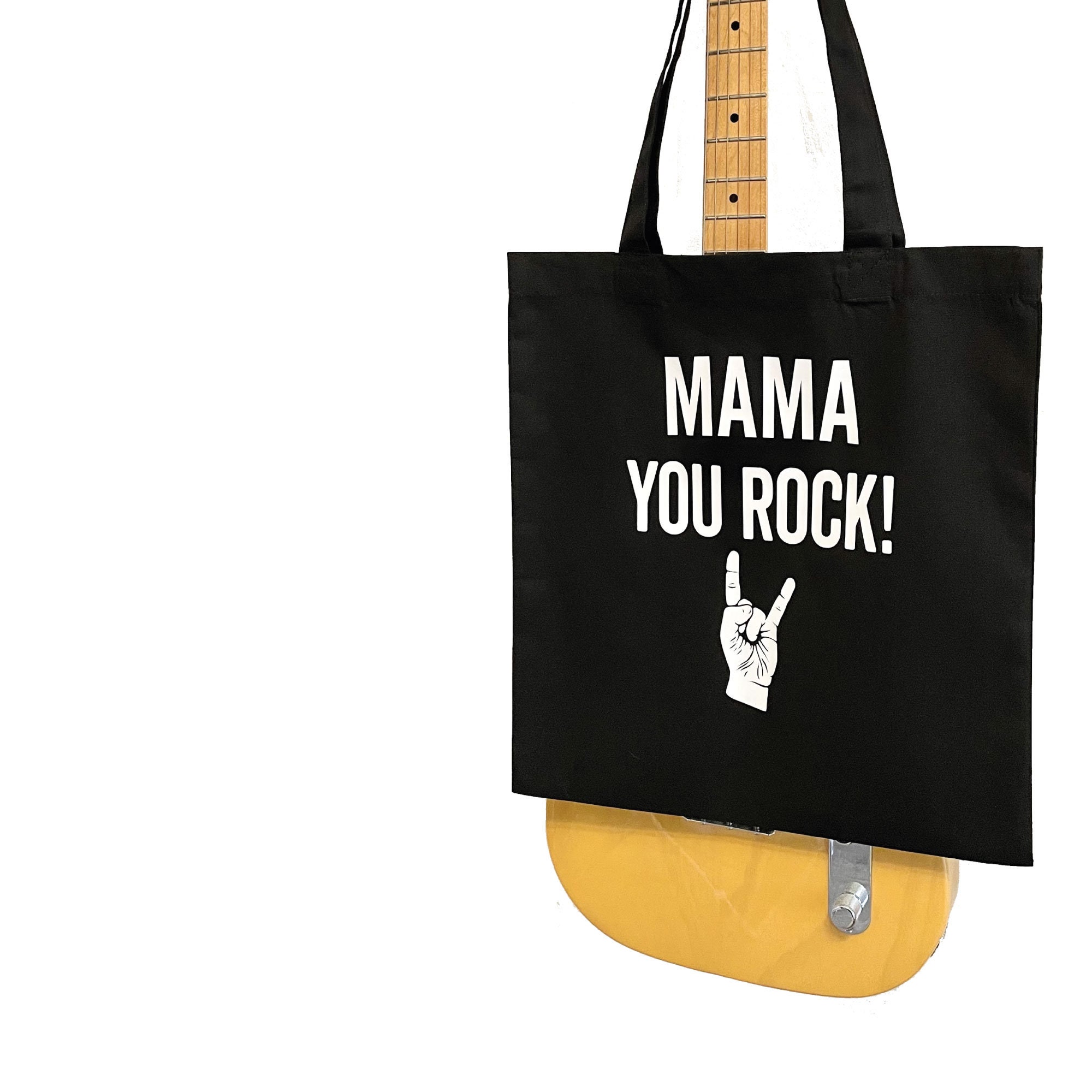 バッグ mu-mama Mama You Rock Tote Bag, Trendy Stylish Black Carrier, Gift for Mum