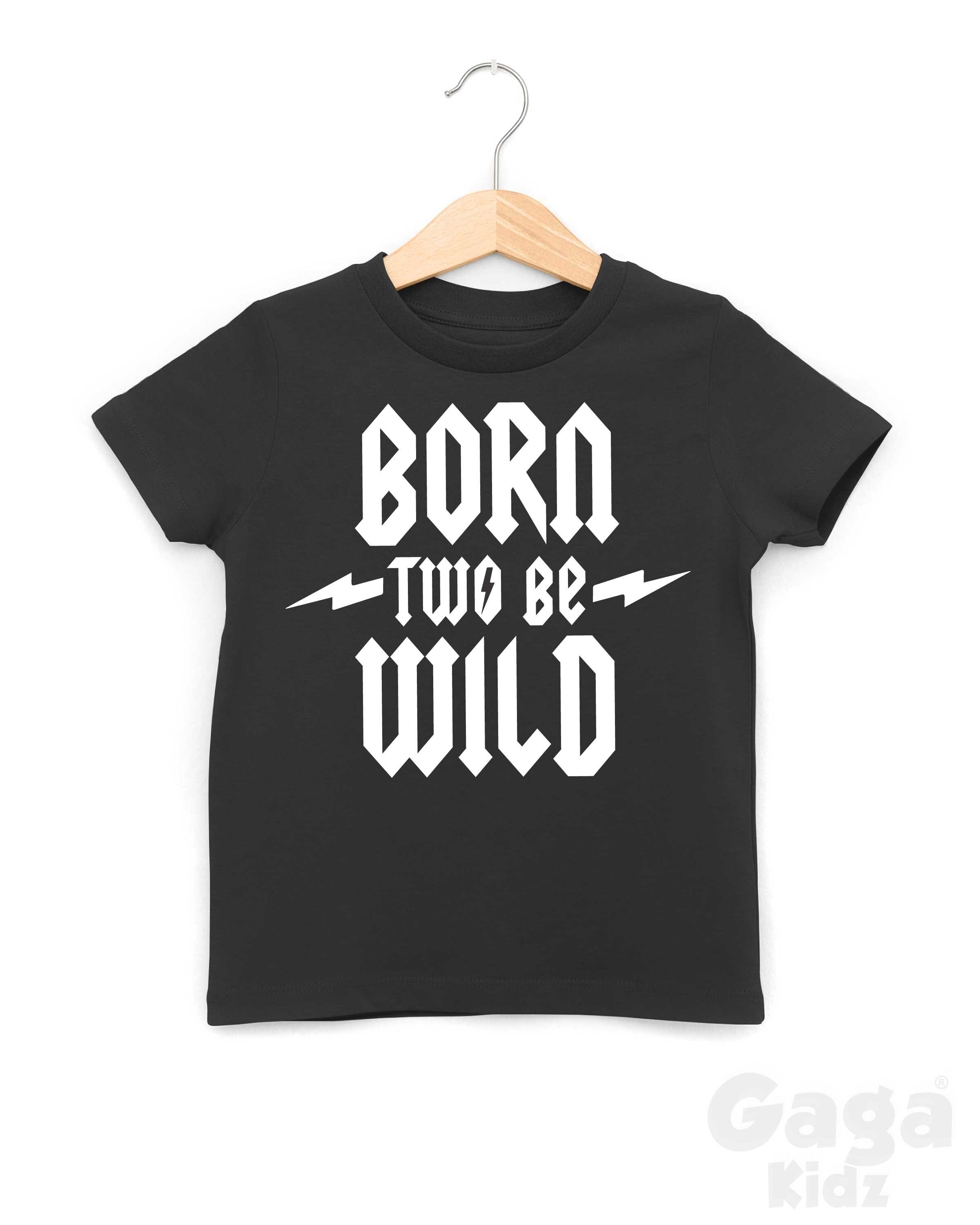Born TWO be Wild Kids T-Shirt, Heavy Metal Rock n Roll Band Toddlers Tee