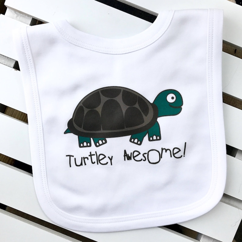 Funny Baby Bib Turtley Awesome Baby Bib Turtle Baby Bib Unique Baby Gift Baby Shower Funny Baby Bibs Unisex Bib Turtley Awesome Bib