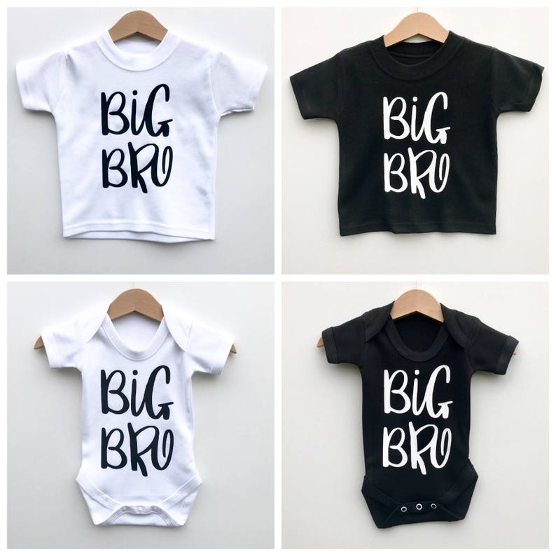 Big Brother Shirt, Little Brother Shirt, Big Bro, Lil Bro, Brother Gift Announcement Sibling Clothes Set Sibling Outfits Baby Bodysuit Shirt image 2