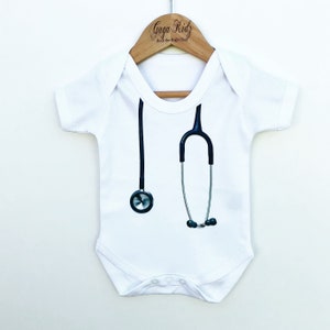 Stethoscope Baby Bodysuit, Funny Baby Clothes, Baby Nurse Outfit, Nurse Gift, New Baby Clothing, Surgeon Gift, Medical Gifts image 3