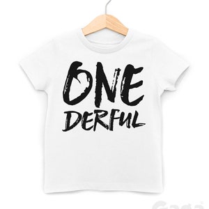 Tshirt enfant Onederful, Wild and One Derful, tenue 1er anniversaire d'enfant, t-shirt de célébration de fête, cadeau d'étape importante image 4