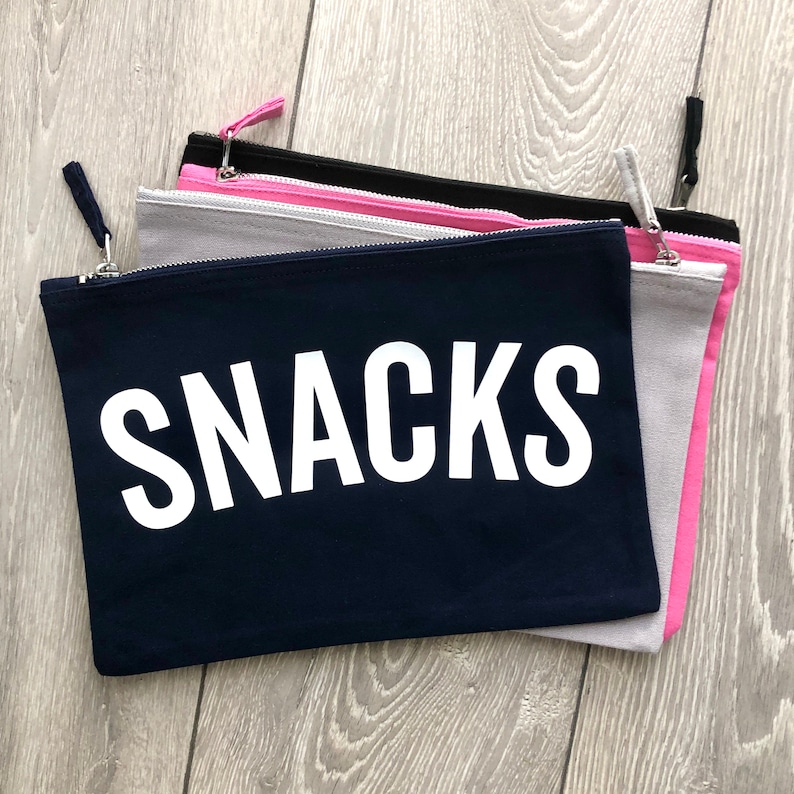 SNACK Bag Kids Wallet Treat Bag Back to School Canvas Pouch Etsy