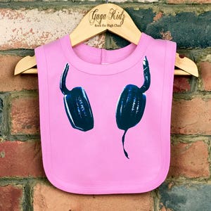 Music DJ Baby Bib, Funny Baby Bib, New Baby Gifts, Baby Clothes, Baby DJ, Toddlers Bib, Kids Bib, Dribble Bib, Baby Headphones, Boy Girl Bib image 6