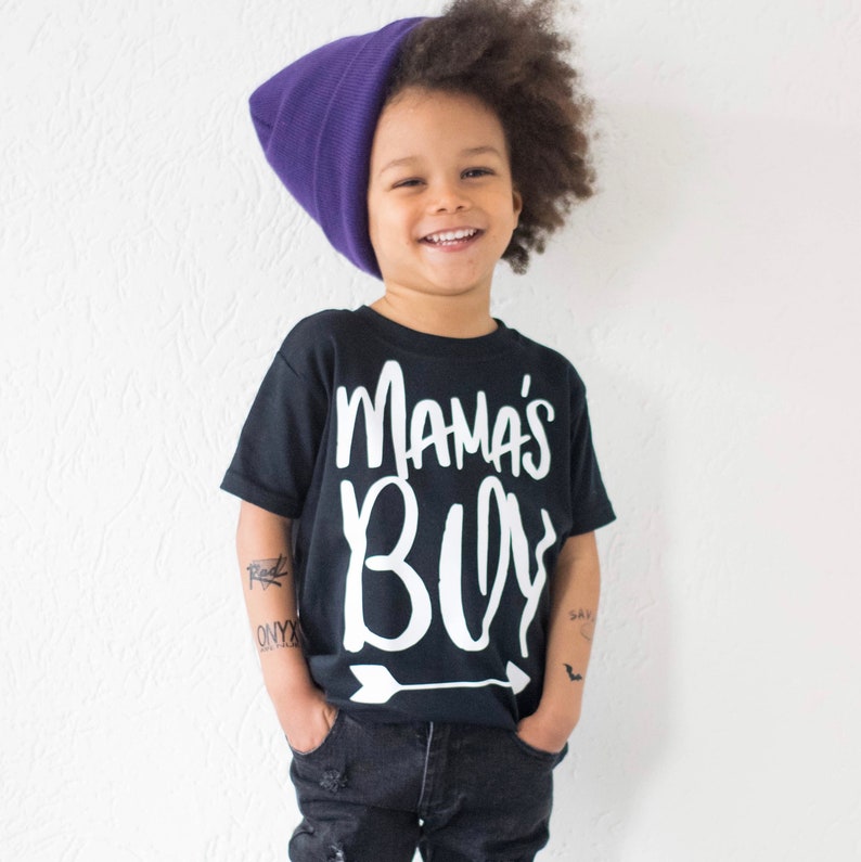 Mamas Boy Shirt, Boy Mom Shirt, Trendy Boys Clothing, Gift for Son, Mama's Boy Baby Toddler & Cool Kids TShirt, Baby Boy Gift image 1