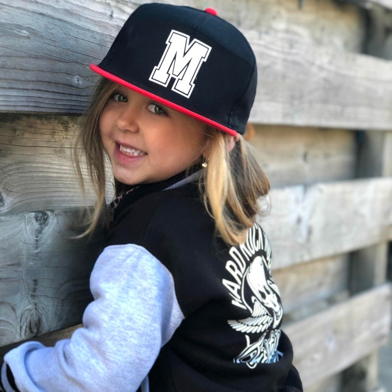 Cappellino da baseball personalizzato, Cappello da lettera, Cappello monogramma, Cappellino SnapBack per bambini immagine 4