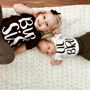 Big Sister Shirt & Little Brother Shirt, Sibling Shirts, Matching Shirts, Sibling Outfits, Baby Bodysuit, Baby Boy Clothes, Big Sister Gift image 8