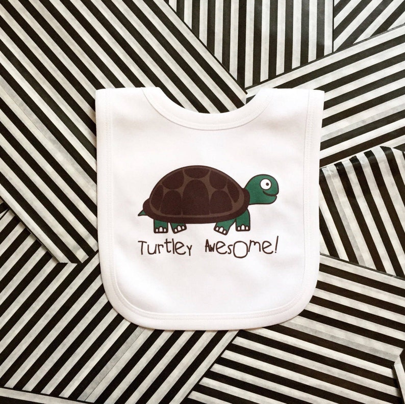 Funny Baby Bib Turtley Awesome Baby Bib Turtle Baby Bib Unique Baby Gift Baby Shower Funny Baby Bibs Unisex Bib Turtley Awesome Bib