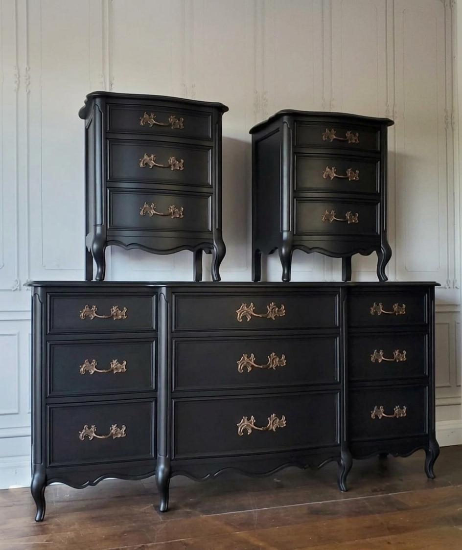 blue dress for baby girl Renova Vintage Black 7-Drawer Dresser with Mirror – Roundhill Furniture main image 0