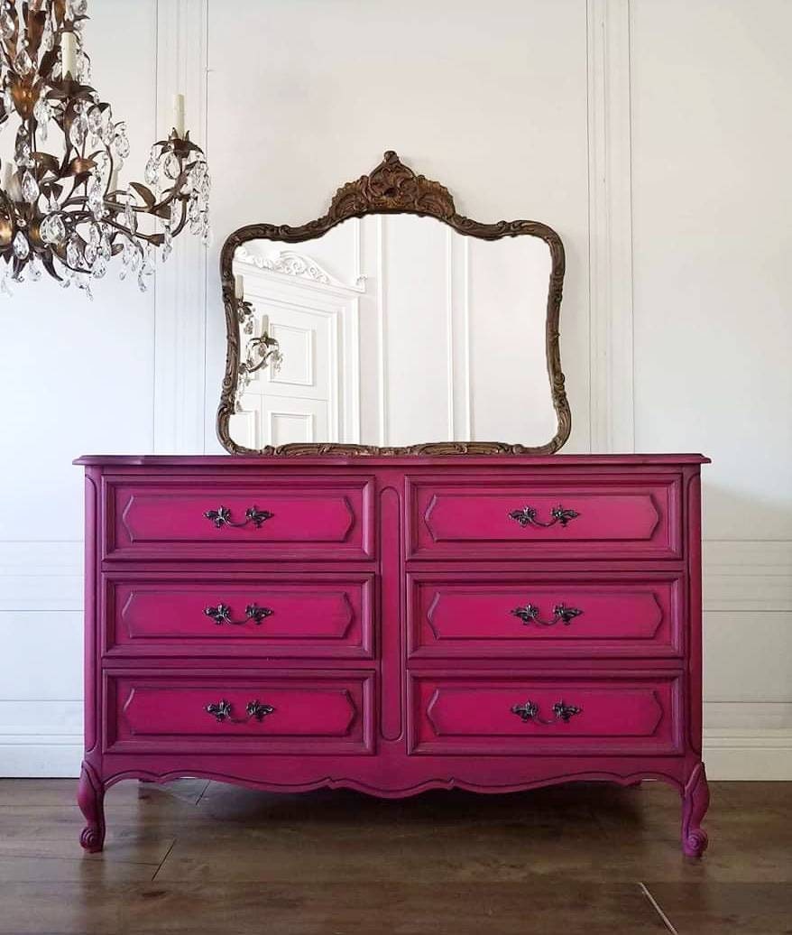 Pending Free Shipping French Provincial Vintage Henry Link Dresser Hot Pink Glam Fuschia Boudoir Victoria Secret Inspired Hollwood Chic