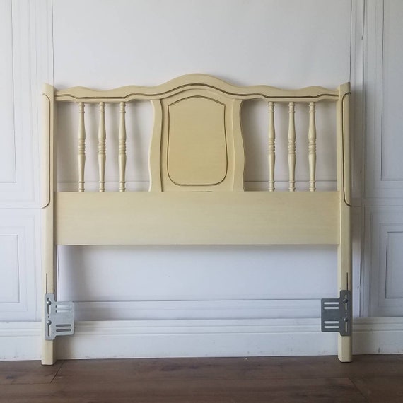 Pick Your Color French Provincial Twin Size Bed Headboard Girls Bedroom Vintage Romantic Country Chic Shabby Ivory White Pink Black Glam