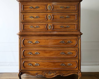 Pick Your Color! Free Shipping! Thomasville Hollywood Glam Dresser Shabby Chic French Provincial Black Pink White Bedroom Highboy Chest