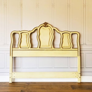 Pick Your Color! Free Shipping! FULL / QUEEN Vintage French Provincial Bed Headboard Only Glam Hollywood Romantic Farmhouse Country