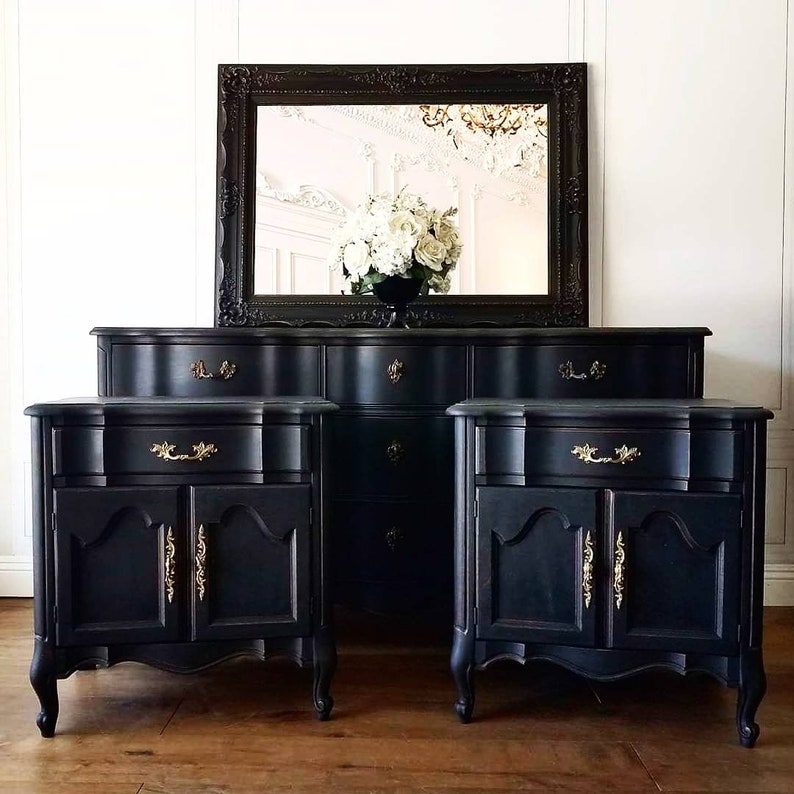 Unavailable French Provincial Dresser Luxe Black Vintage 9 Etsy