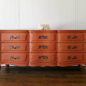 Pick Your Color! Free Shipping! RARE Henredon Villandry 9 Hollywood Glam Dresser Shabby Chic French Provincial Black White Credenza Buffet