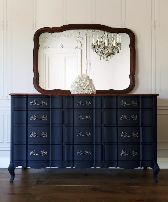 dark navy blue dresser AVAILABLE! Free Shipping! Boudoir Permacraft Vintage Glam Shabby Chic French Provincial Bedroom Buffet Furniture item size:L 8=handle1=2-Door Cabinet=richmond-ridged-2-door-cabinet-with-drawers-matte-sage-green Men's Slim Fit Solid you can be sure