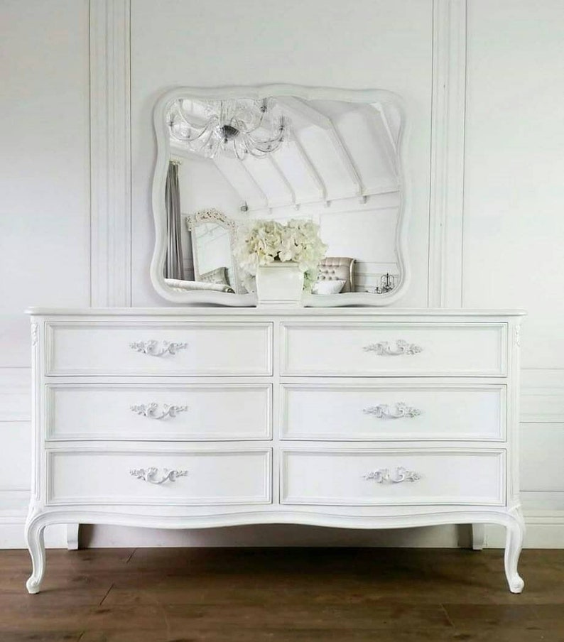 Pending Free Shipping French Boudoir White Pearl 6 Drawer Etsy