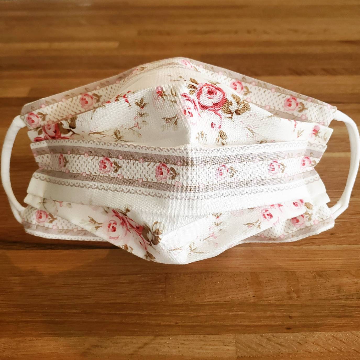 Soft Ear Comfort Double Layer Face Mask Pleated 100% Cotton Comfortab…