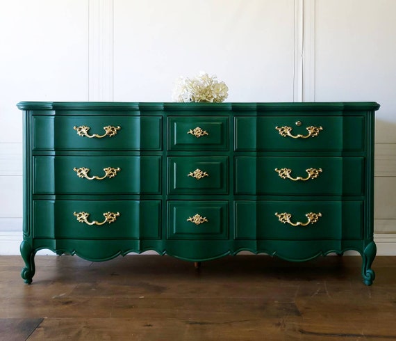 white christmas dresses Richmond Ridged Wide 6 Drawer Dresser, Matte Sage Green main image 0
