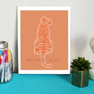Tiger Print, Tiger Digital Download, Tiger Art, Tiger Drawing, Instant Download, Tiger Drawing Print