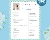 Sorority Recruitment Resume Template | Sorority Resume Canva Template | Blue Floral Sorority Resume Template