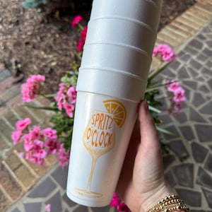 Spritz O&#39;Clock Styrofoam Cups, Aperol Spritz Cups, Styrofoam Spritz Cups, Party Cups, Summer Styrofoam Cups, Cocktail Cups | 20 oz
