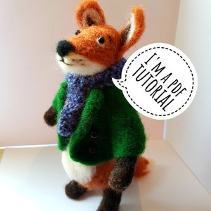 PDF to make a Posable fox-printable needle felting tutorial with equipment list-Mary Jane Lillie Felting, Workshops and  Supplies