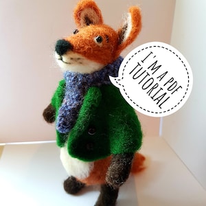 PDF to make a Posable fox-printable needle felting tutorial with equipment list-Mary Jane Lillie Felting, Workshops and  Supplies