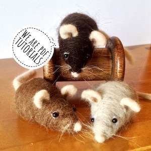 PDF to make Three little mice-printable needle felting tutorial with equipment list-Mary Jane Lillie Felting, Workshops and  Supplies