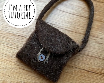 Tutorial en PDF para hacer una bolsa de fieltro: proyecto de fieltro con aguja para animales articulados