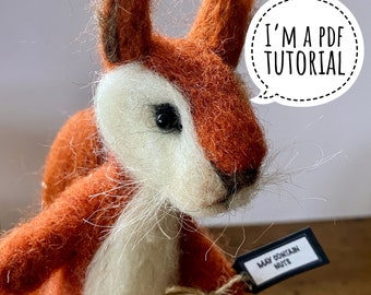 PDF to make a Posable squirrel-printable needle felting tutorial with equipment list-Mary Jane Lillie Felting, Workshops and  Supplies