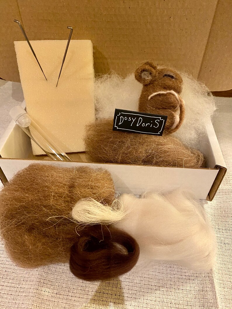 Kit to make a needle felted mouse or dormouse using British Etsy