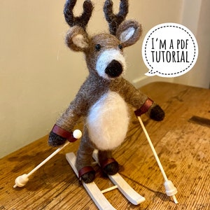 PDF to make a Posable Deer-printable needle felting tutorial with equipment list-Mary Jane Lillie Felting, Workshops and Supplies image 1