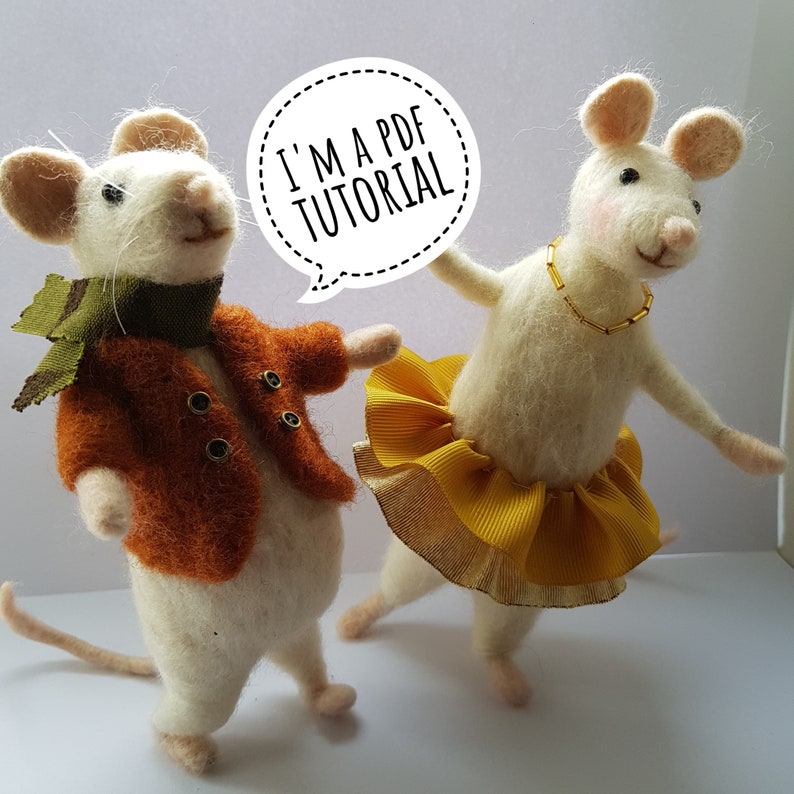 PDF to make a Posable mouse-printable needle felting tutorial with equipment list-Mary Jane Lillie Felting, Workshops and Supplies image 1