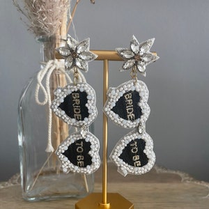 Bride To Be Sunglasses Beaded Earrings - LovedAgain OC - Southern Statement Jewelry - Beaded Earrings - Fashion earrings for her