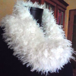 HAND Knitted NECK CIRCUMFERENCE - wool imitation fur - length about 60 cms