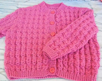 ON ORDER - hand-knitted girl's cardigan