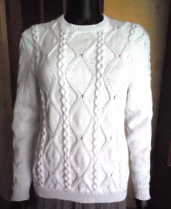 UNUSED hand knit cable sweater facetasm Cable Sweater Knit Collage 