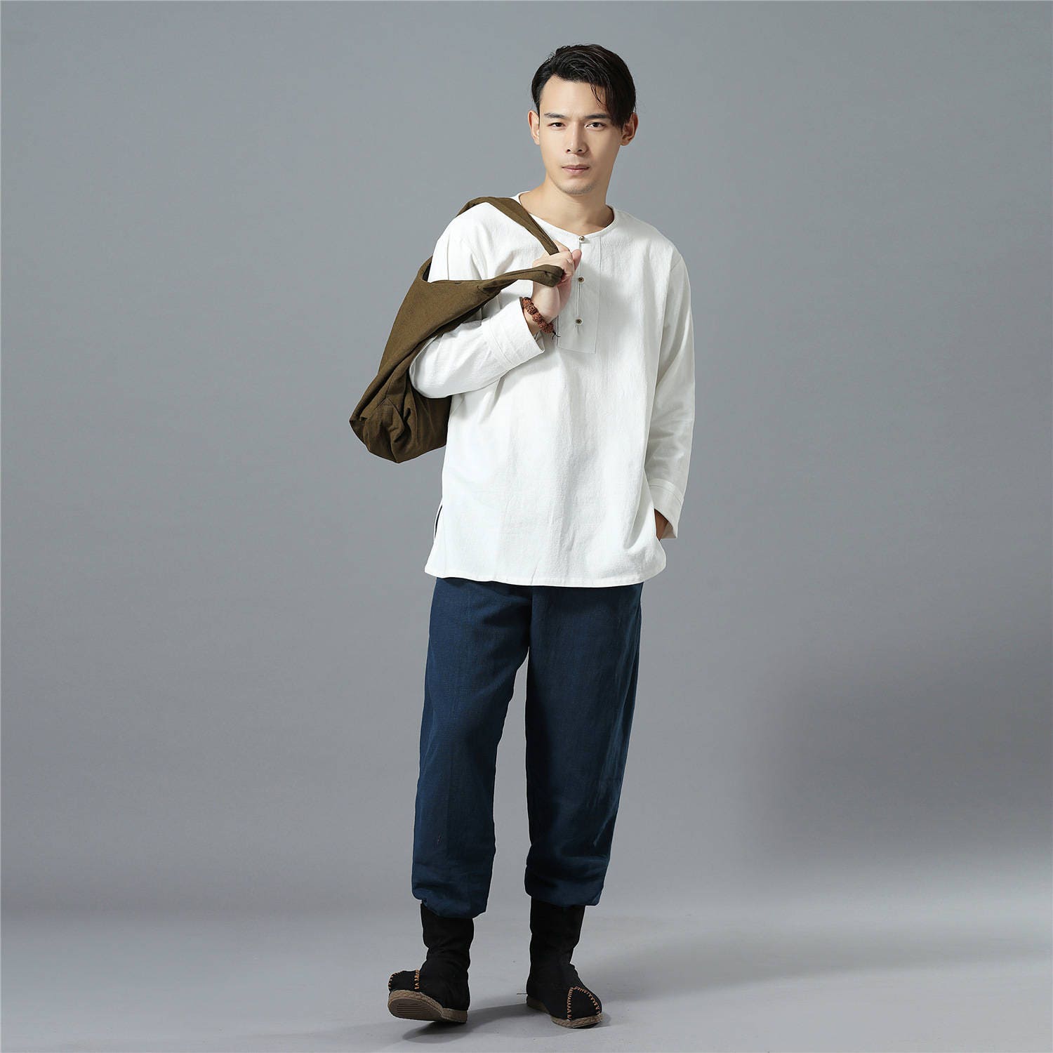 Pantalon homme Cotto et lin décontracté – causalité pur couleur coton et lin homme Kung Fu Tai Chi Hanfu Zen Jogger pantalon Pantalon homme Cotto et lin lin lin décontracté – causalité pur couleur coton et lin homme Kung Fu Tai Chi Hanfu Zen Jogger pantalon 7a3df2