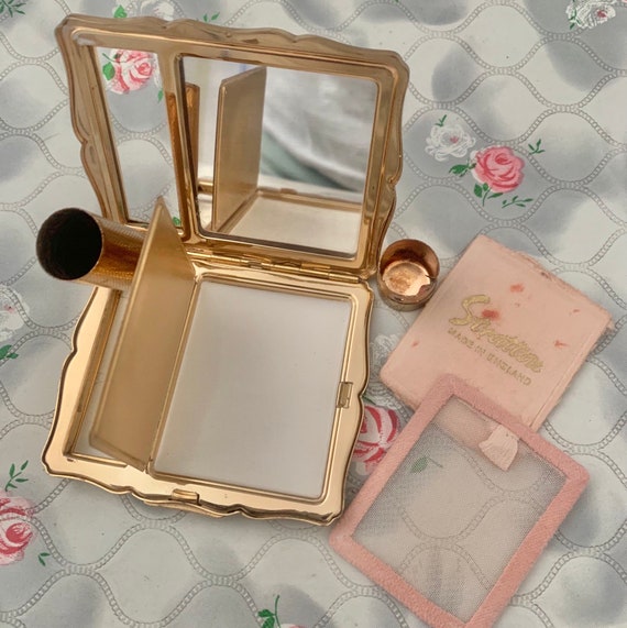 Stratton mother of pearl loose powder compact wit… - image 7