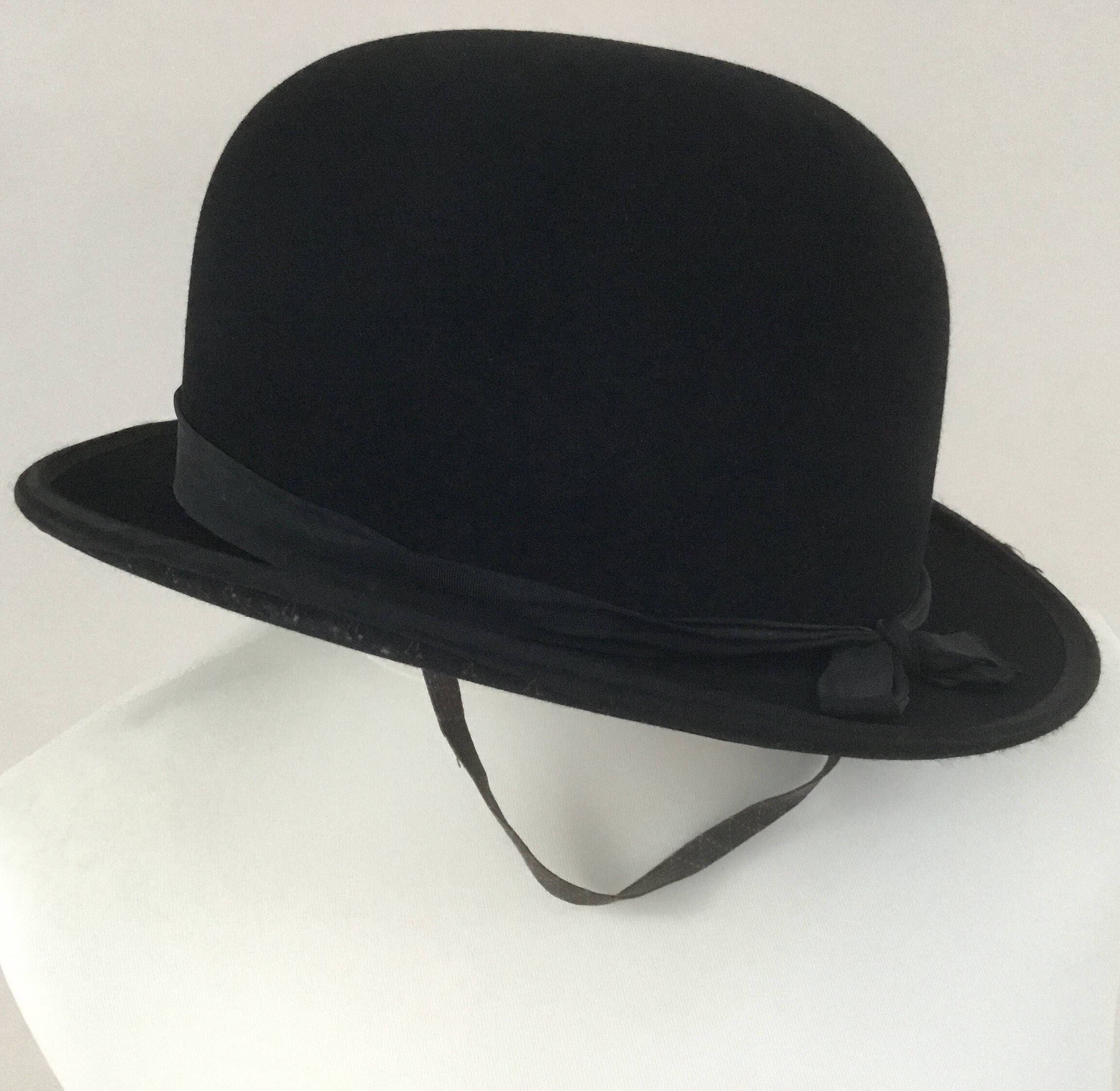 Vintage ladies black Bowler hat, mid century horse riding bowler hat by ...