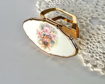 Espejo de labios y soporte para lápiz labial Lipview de Stratton vintage, tocador coleccionable