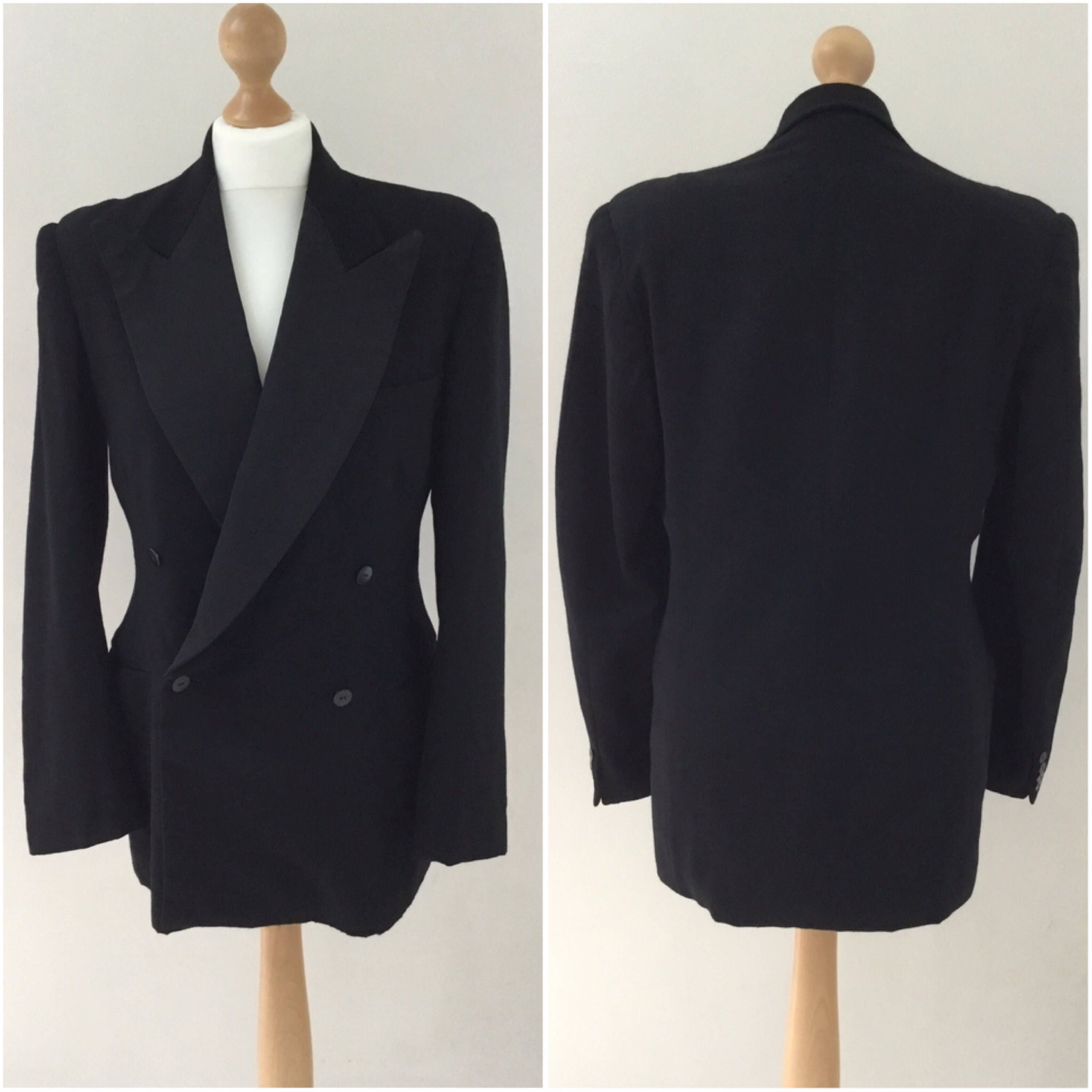 CC41 mens WWII wartime dinner jacket, 1940s double breasted tuxedo ...