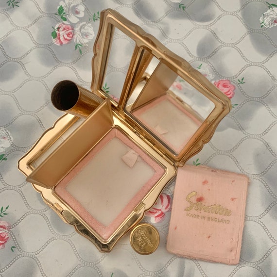 Stratton mother of pearl loose powder compact wit… - image 4